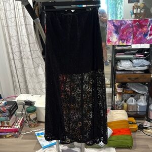 Black lace maxi skirt Size Large